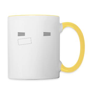 Back Off Crazy Grandma Afraid To Use Her - Contrasting Mug - white/yellow - Right