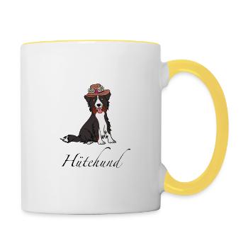 chien de berger - Mug contrasté - blanc/jaune - Droite
