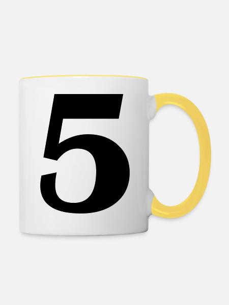 5 - Tasse zweifarbig - Weiß/Gelb
