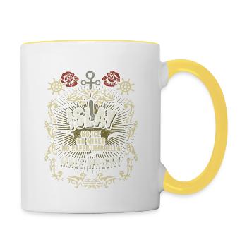 Whisky Spruch No Ice, No Mixer, No Paper Umbrella - Tasse zweifarbig - Weiß/Gelb - Rechts