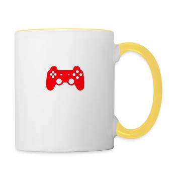 Ein Tag ohne zocken? Niemals! - Tasse zweifarbig - Weiß/Gelb - Rechts