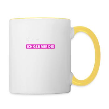 ich bin die ich geb mir die Kante Tante - Tasse zweifarbig - Weiß/Gelb - Rechts