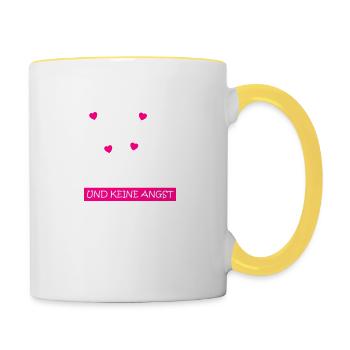 Finger weg! Ich habe eine verrückte Tante! - Tasse zweifarbig - Weiß/Gelb - Rechts