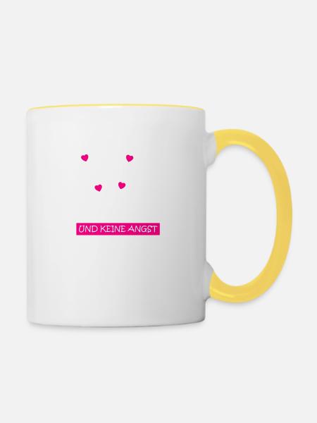 Finger weg! Ich habe eine verrückte Tante! - Tasse zweifarbig - Weiß/Gelb