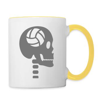 Volleyball in the head - Contrasting Mug - white/yellow - Right