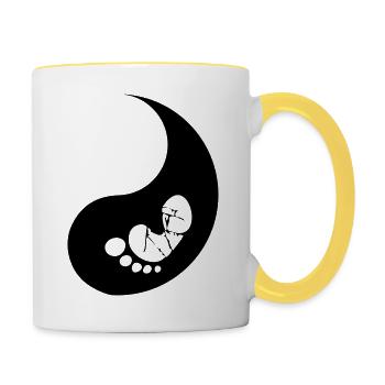 Baby Hälfte Yin - Tasse zweifarbig - Weiß/Gelb - Rechts
