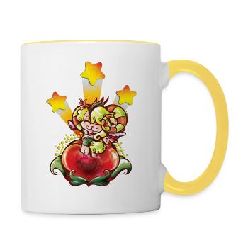 Monster girl série - baromez - Mug contrasté - blanc/jaune - Droite