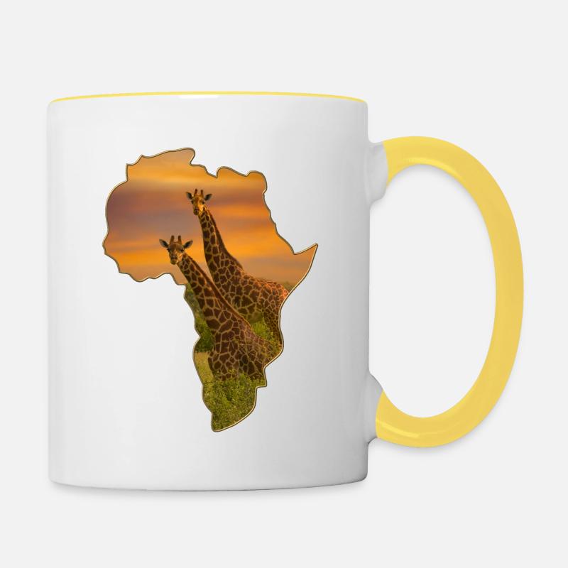 giraffe - Contrasting Mug - white/yellow