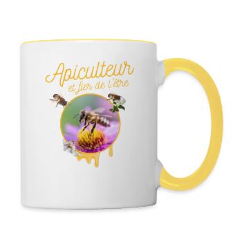 HappyCulteur et fier de l'être - Mug contrasté - blanc/jaune - Droite