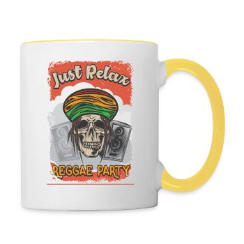 REGGAE PARTY - Mug contrasté - blanc/jaune - Droite