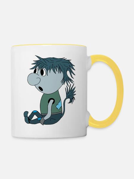 Blue Troll - Tasse zweifarbig - Weiß/Gelb