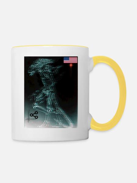 choiras 👽 - Tasse zweifarbig - Weiß/Gelb