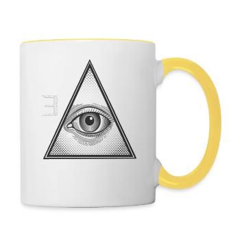 Pyramid All Seeing Eye 369 - Contrasting Mug - white/yellow - Right