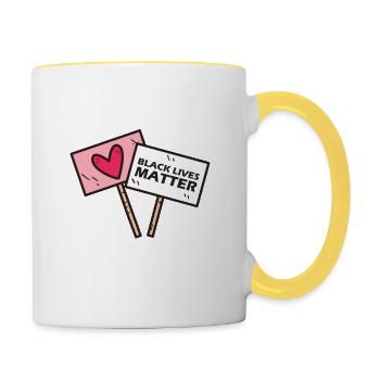 Black lives matter - Tasse zweifarbig - Weiß/Gelb - Rechts