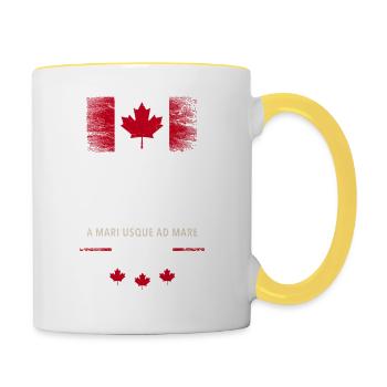Canada Fahne Kanada Nordamerika Maple Leaf Flagge - Tasse zweifarbig - Weiß/Gelb - Rechts