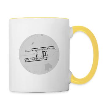 Aéroport de Munich MUC (light) - Mug contrasté - blanc/jaune - Droite