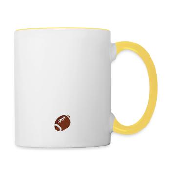 Dieu créa le rugby humour - Mug contrasté - blanc/jaune - Droite