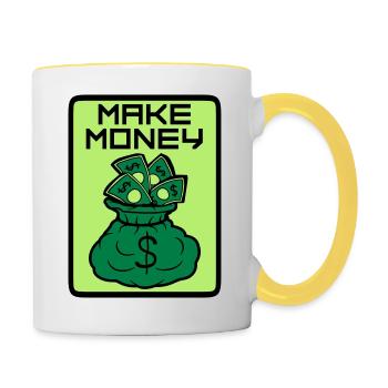 Bouclier Money Maker - Mug contrasté - blanc/jaune - Droite