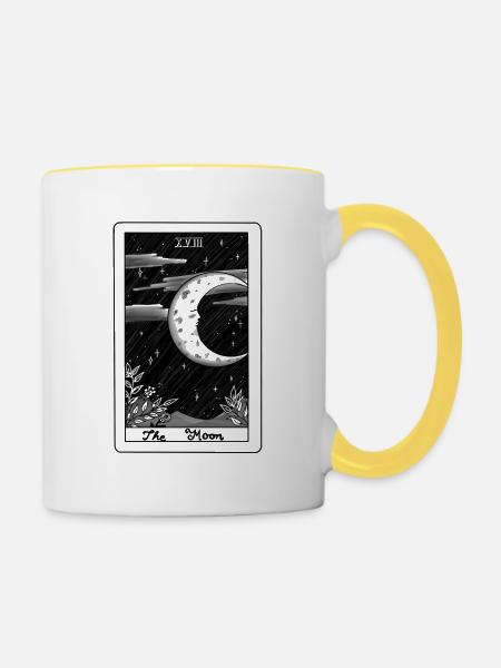 Tarot Moon black - Tasse zweifarbig - Weiß/Gelb