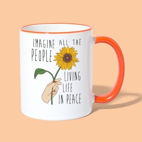 Sunflower - imagine life in peace - Contrasting Mug