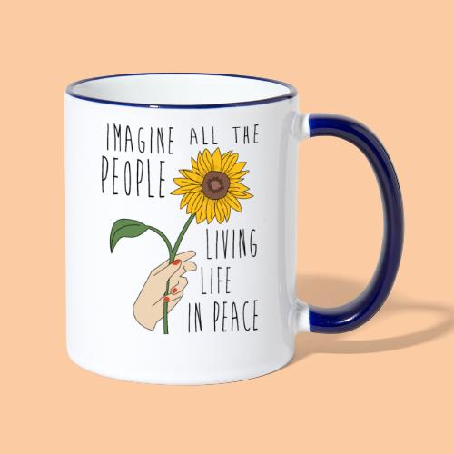 Sunflower - imagine life in peace - Contrasting Mug