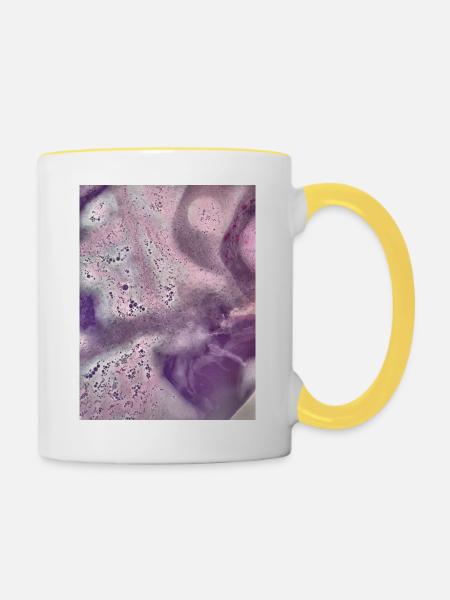 Abstrakte Welt - Tasse zweifarbig - Weiß/Gelb