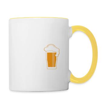 papa veut une bière - humour - Mug contrasté - blanc/jaune - Droite