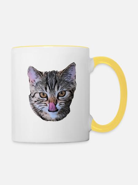 Ka pun 2 - Tasse zweifarbig - Weiß/Gelb