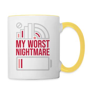 Icônes mon pire cauchemar - Mug contrasté - blanc/jaune - Droite