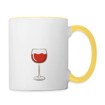 Bitte jemand 9 Wein Wein anrufen - Tasse zweifarbig - Weiß/Gelb - Rechts