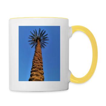 Date tree design - Contrasting Mug - white/yellow - Right
