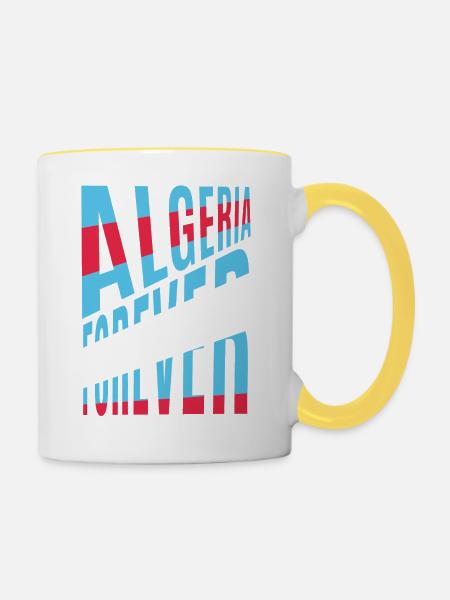 Algerien für immer - Tasse zweifarbig - Weiß/Gelb