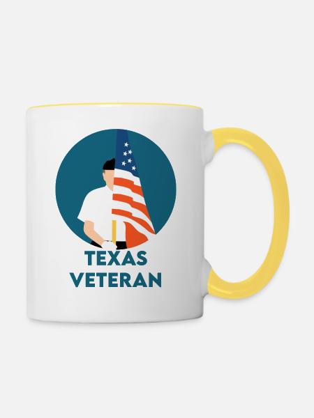 Texas Veteran - Tasse zweifarbig - Weiß/Gelb