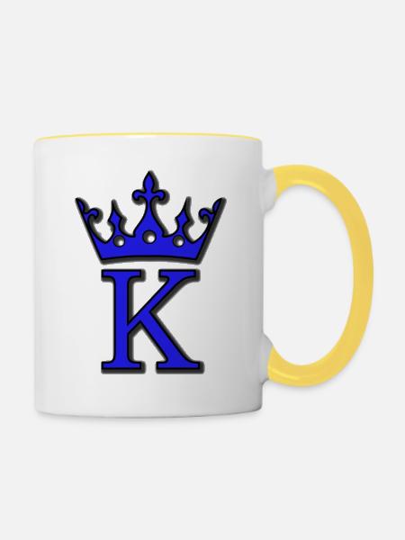 Poker King /König - Tasse zweifarbig - Weiß/Gelb