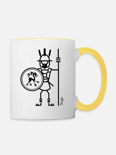 Krieger Marse 02 - Tasse zweifarbig - Weiß/Gelb