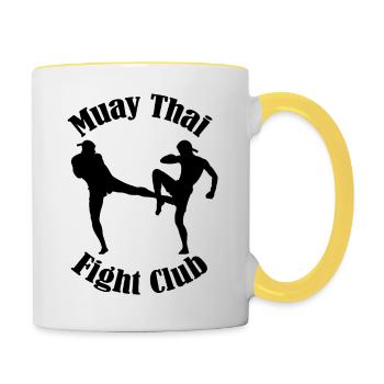 Muay Thai Fight Club - Contrasting Mug - white/yellow - Right