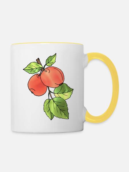 Äpfel - Tasse zweifarbig - Weiß/Gelb