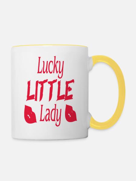 Lucky little Lady - Tasse zweifarbig - Weiß/Gelb