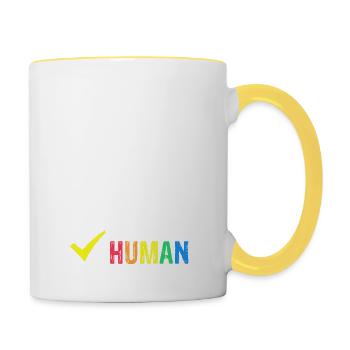 HUMAN Awesome Pride Identification Retro T-Shirt - Contrasting Mug - white/yellow - Right