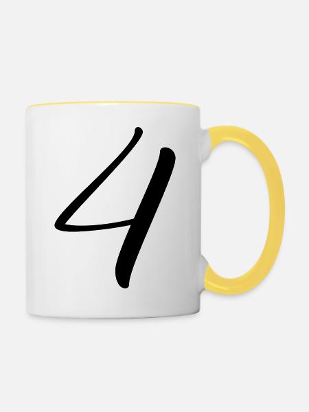 4 - Tasse zweifarbig - Weiß/Gelb