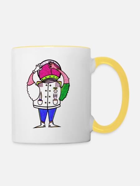 Der Soßen Esser - Tasse zweifarbig - Weiß/Gelb