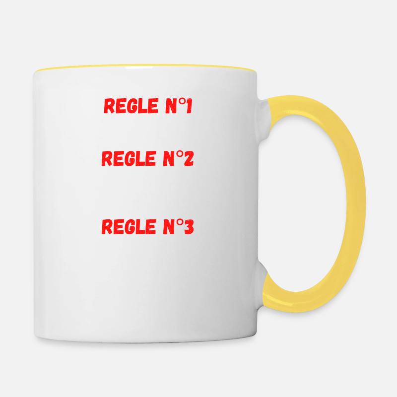 Les règles du chef - Mug contrasté - blanc/jaune