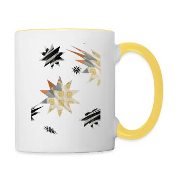 Abstract Star -Star by Eve Nord - Contrasting Mug - white/yellow - Right