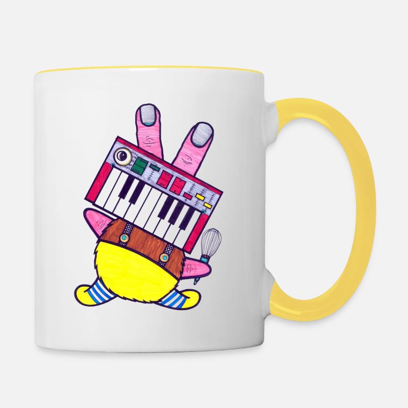 Keyboard Koch - Tasse zweifarbig - Weiß/Gelb