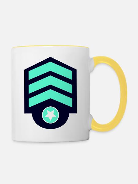 Abzeichen - Tasse zweifarbig - Weiß/Gelb