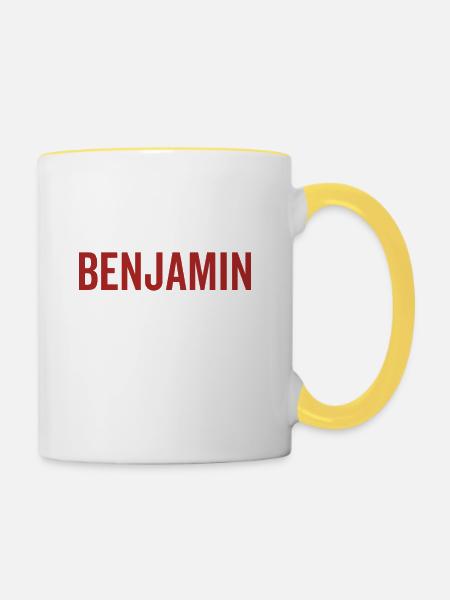 Kein Benjamin Kein Leben - Tasse zweifarbig - Weiß/Gelb