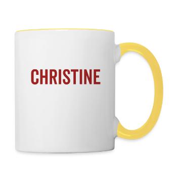 No Christine No Life - Tasse zweifarbig - Weiß/Gelb - Rechts