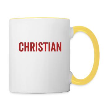 No Christian No Life - Contrasting Mug - white/yellow - Right