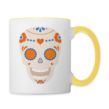 Skull - Tasse zweifarbig - Weiß/Gelb - Rechts
