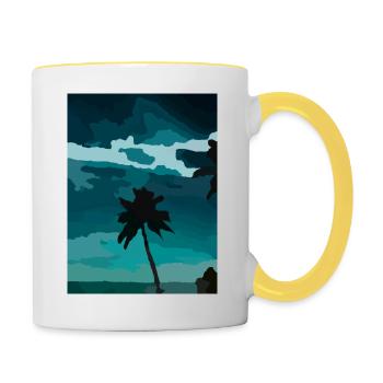 palm - Tasse zweifarbig - Weiß/Gelb - Rechts